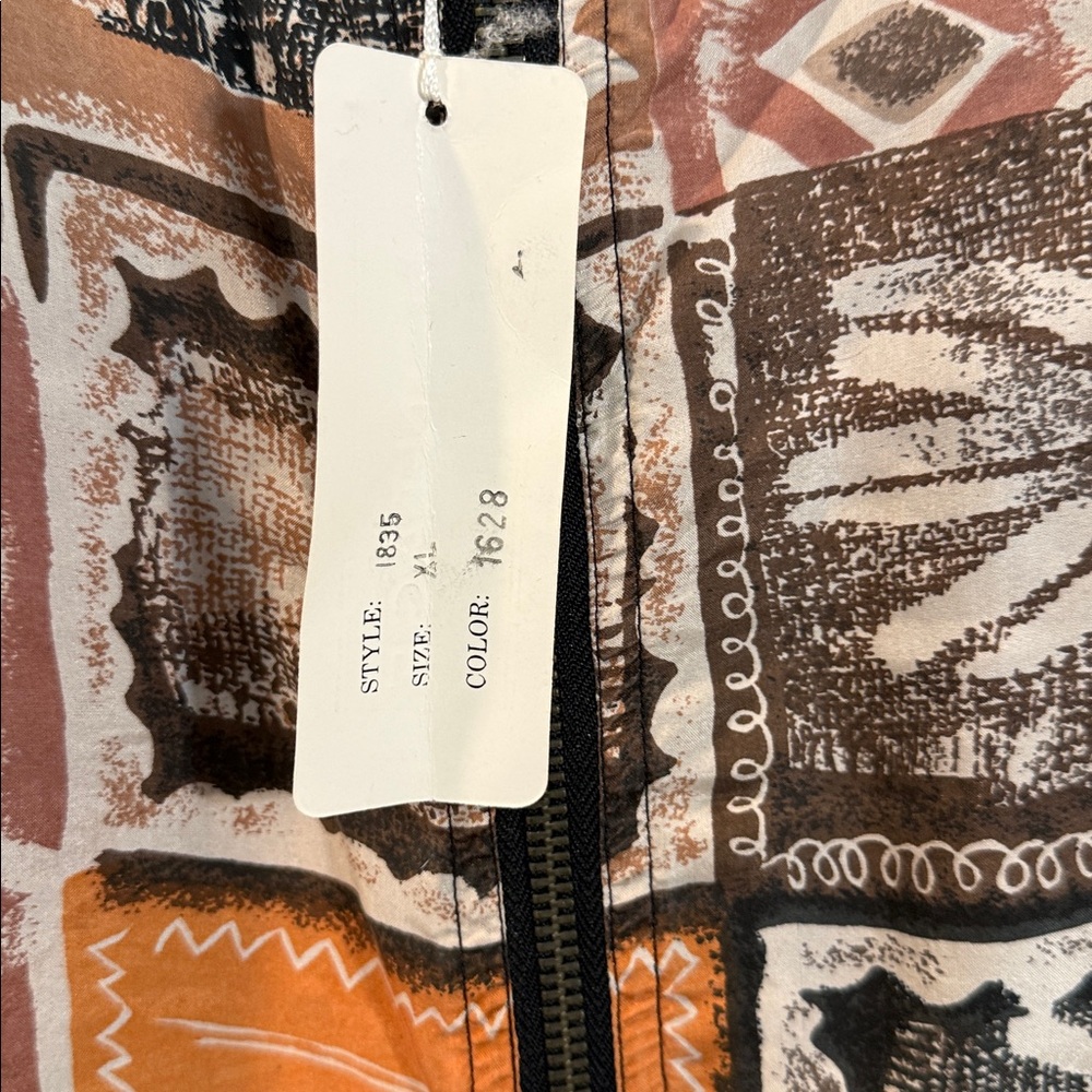 Montage 100% silk patterned bomber street wear XL NWT - Picture 2 of 9